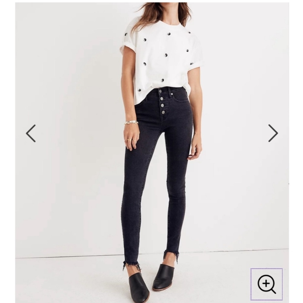 Madewell Black High-Rise Button-Fly Skinny Jeans